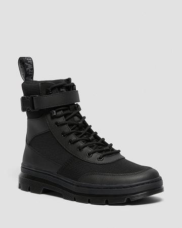 Black Men's Dr Martens Combs Tech Poly Ankle Boots | CA 440GSO